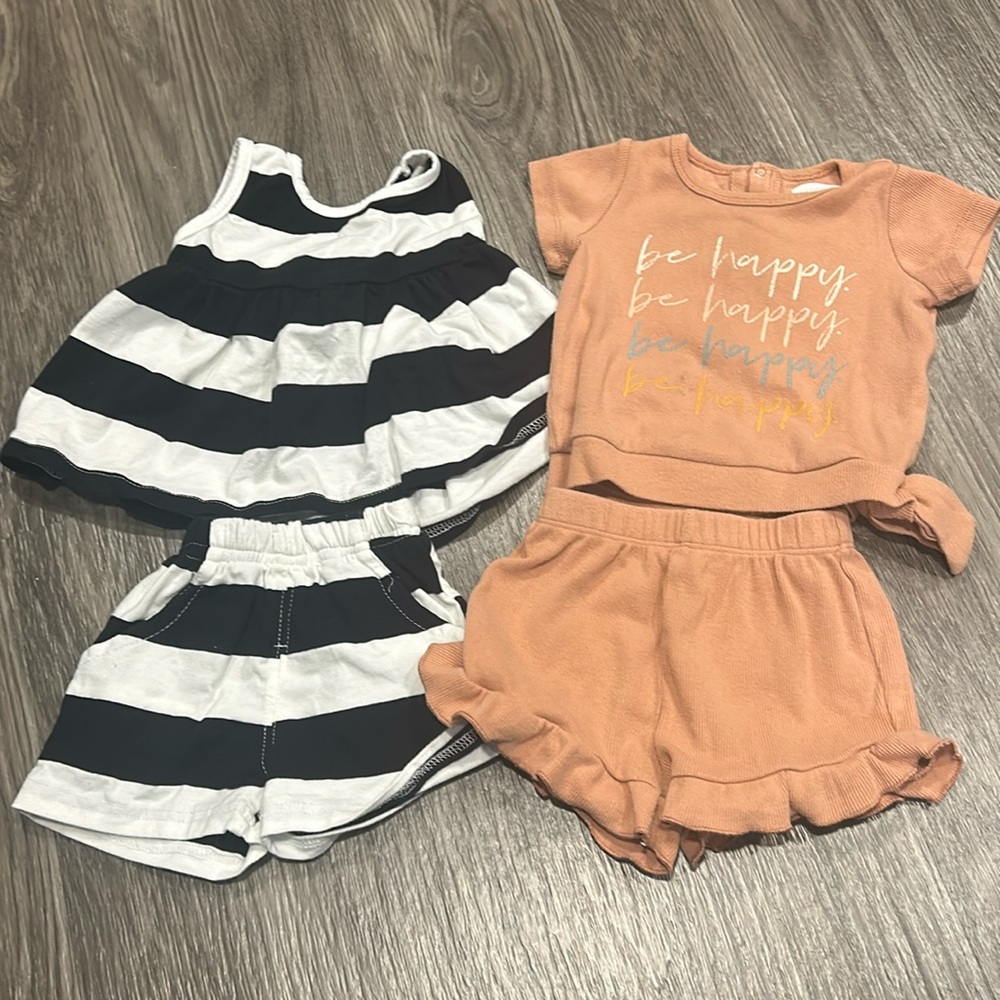 6-9 month tank top, short outfit lot